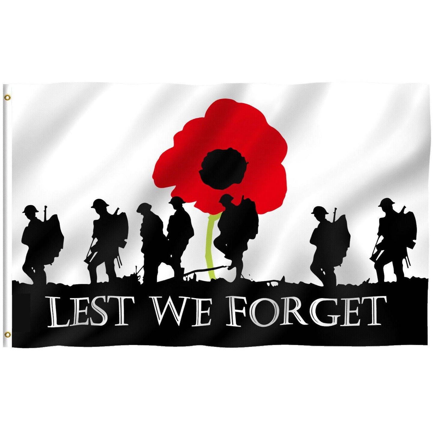 Large Lest We Forget Flag Heavy Duty Outdoor 90 X 150 CM - 3ft x 5ft - Homeware Discounts