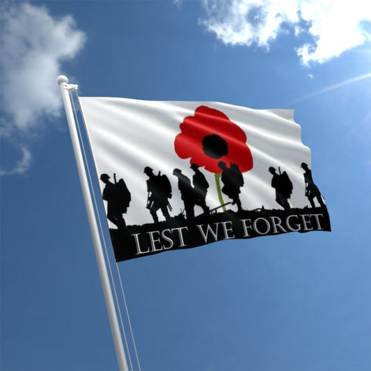 Large Lest We Forget Flag Heavy Duty Outdoor 90 X 150 CM - 3ft x 5ft - Homeware Discounts