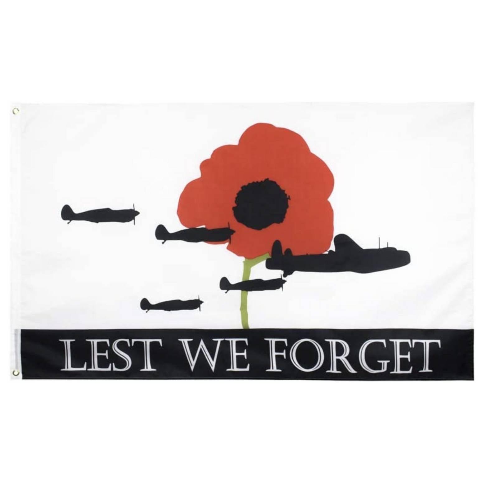 Large Lest We Forget Flag Heavy Duty Outdoor Air Force 90 X 150 CM - 3ft x 5ft - Homeware Discounts
