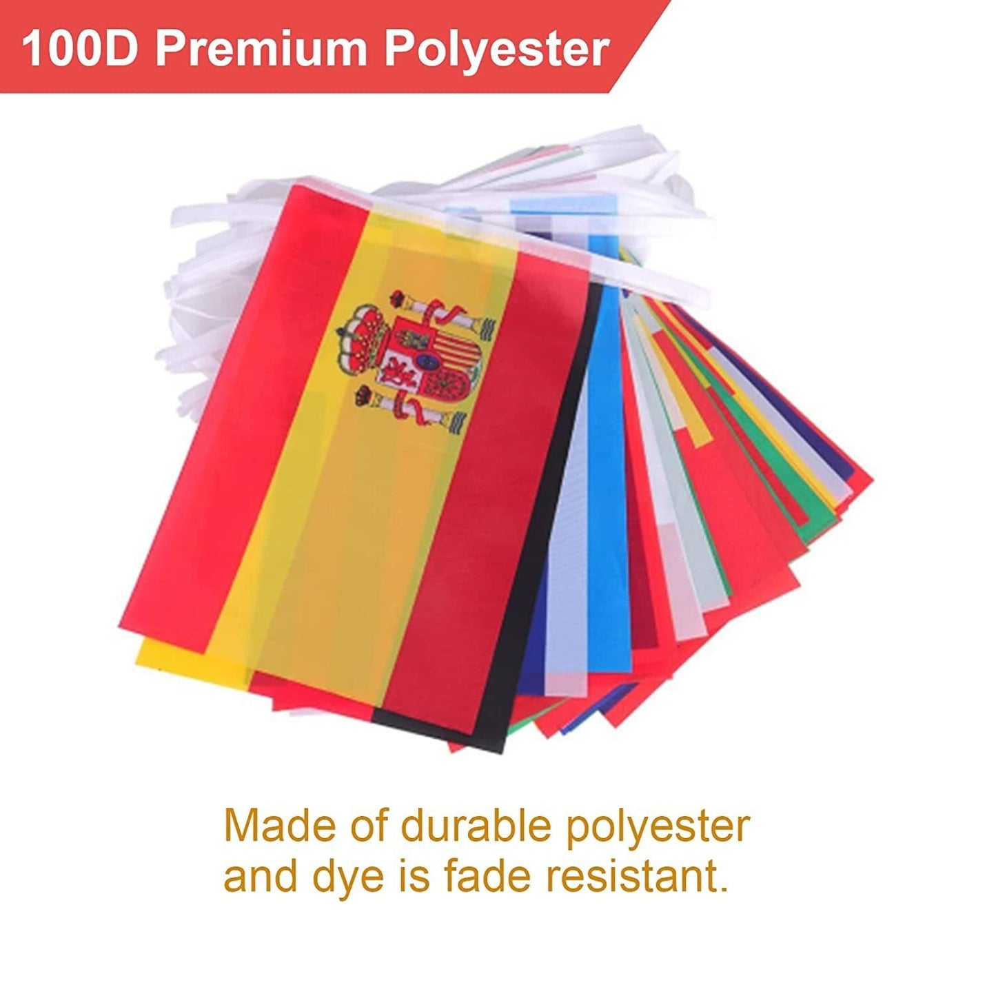 2022 Qatar World Cup 32 Team Flag 10 Meter Bunting Football Banner Bar Decoration - Homeware Discounts