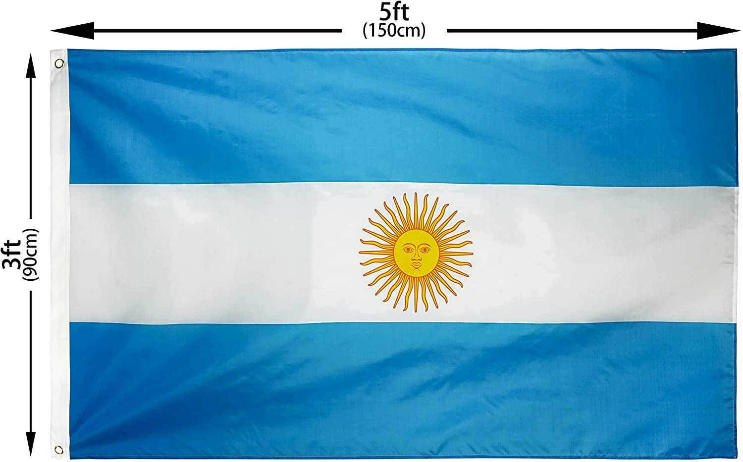 Large Argentina Argentinian Flag Heavy Duty Outdoor 90 X 150 CM - 3ft x 5ft - Homeware Discounts