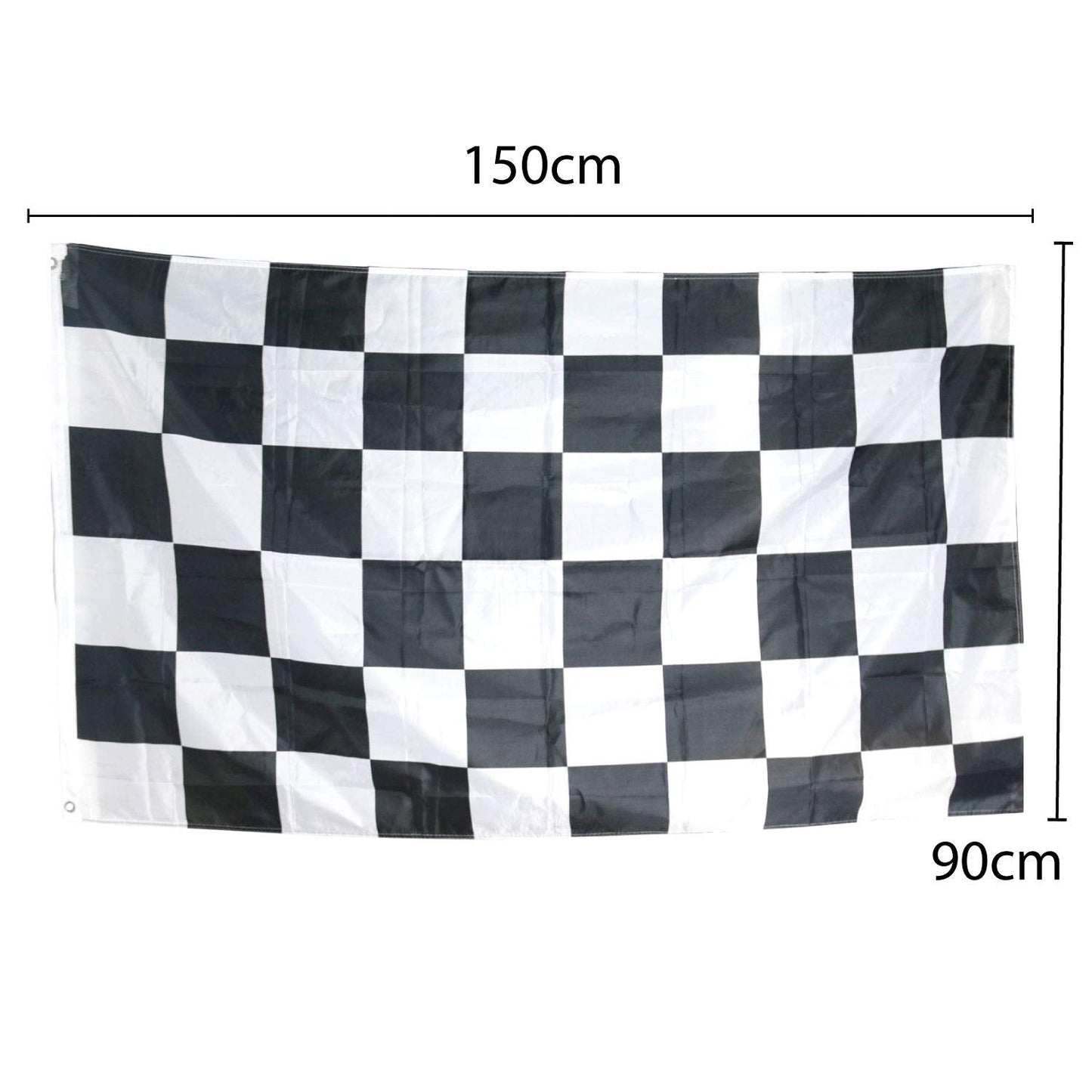 Large Checkered Racing Car Flag Black White Heavy Duty 90 X 150 CM - 3ft x 5ft - Homeware Discounts