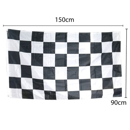 Large Checkered Racing Car Flag Black White Heavy Duty 90 X 150 CM - 3ft x 5ft - Homeware Discounts