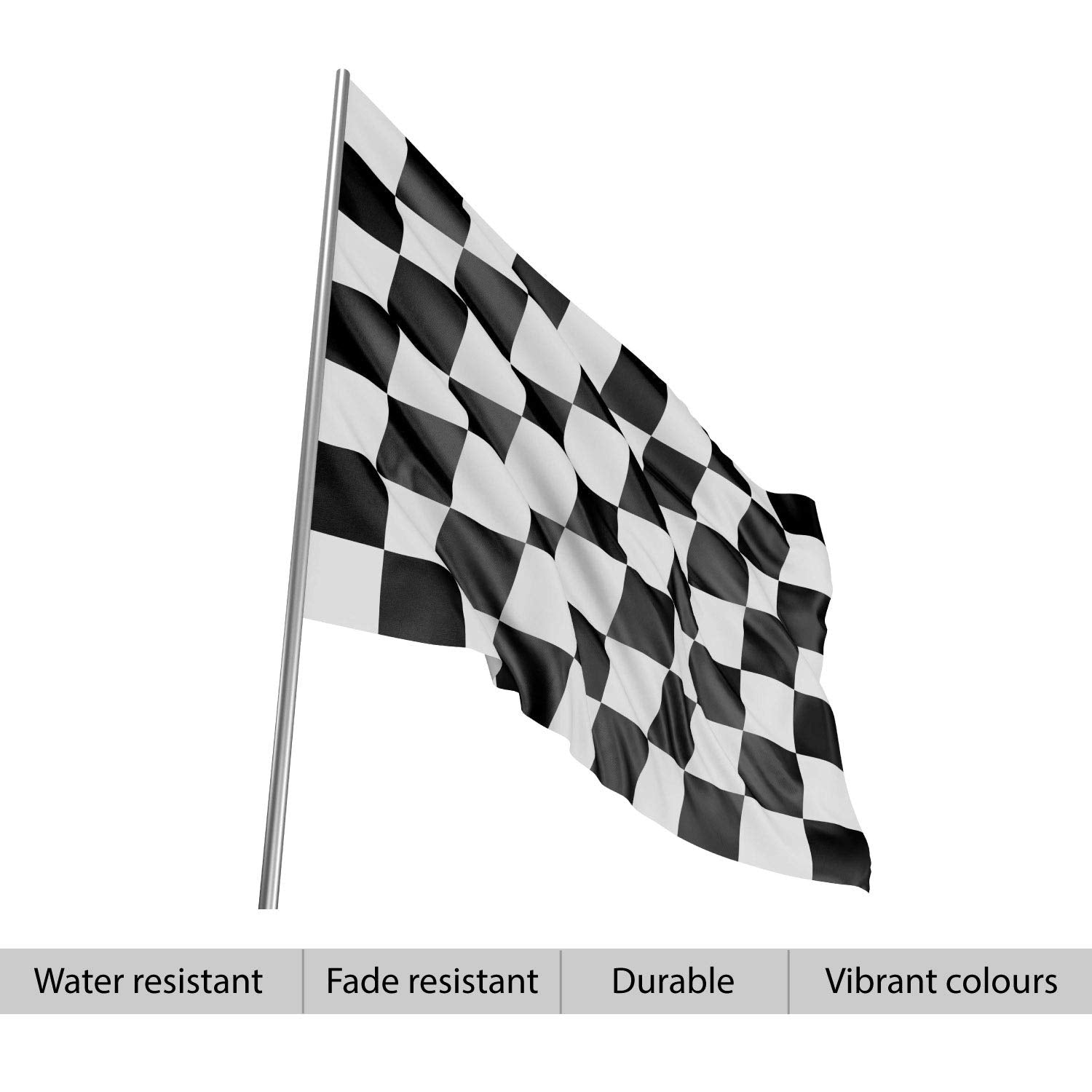 Large Checkered Racing Car Flag Black White Heavy Duty 90 X 150 CM - 3ft x 5ft - Homeware Discounts