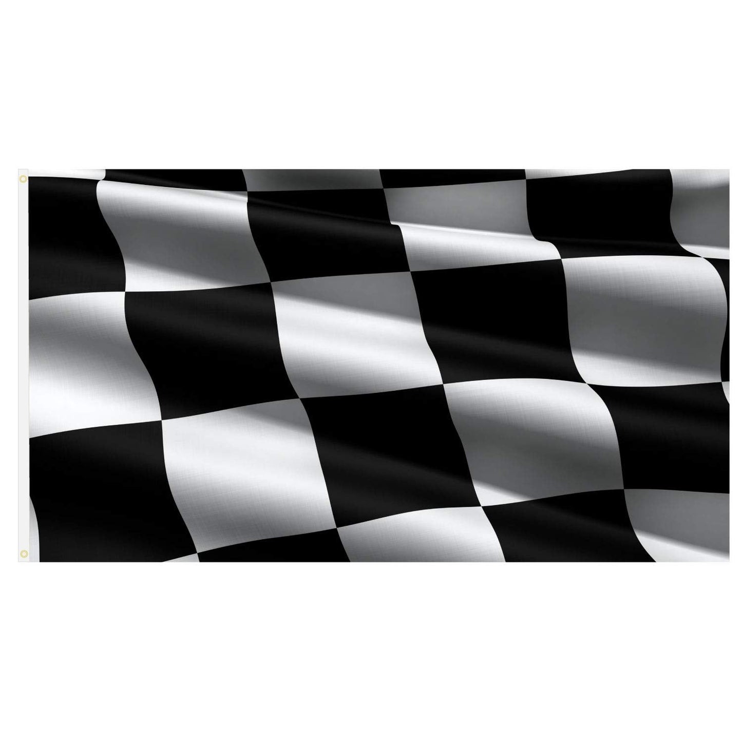 Large Checkered Racing Car Flag Black White Heavy Duty 90 X 150 CM - 3ft x 5ft - Homeware Discounts