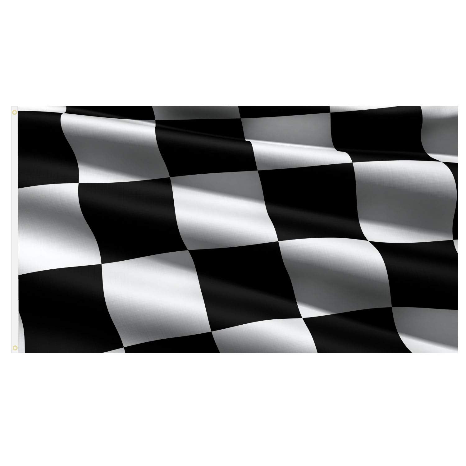 Large Checkered Racing Car Flag Black White Heavy Duty 90 X 150 CM - 3ft x 5ft - Homeware Discounts