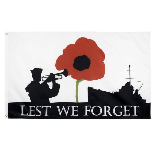 Large Lest We Forget Flag Heavy Duty Outdoor Navy 90 X 150 CM - 3ft x 5ft - Homeware Discounts