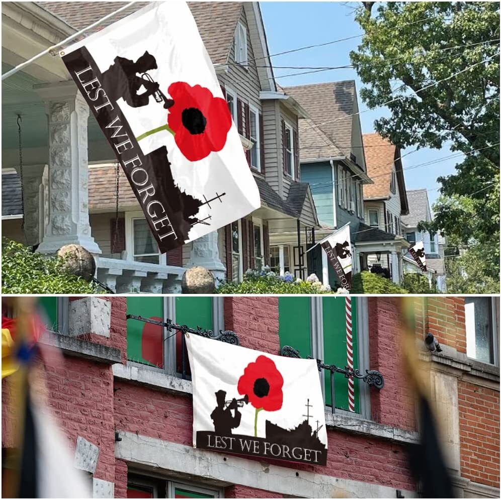 Large Lest We Forget Flag Heavy Duty Outdoor Navy 90 X 150 CM - 3ft x 5ft - Homeware Discounts