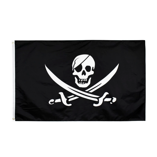 Large Pirate Flag Jack Rackham Jolly Roger Skull & Crossbone 90 X 150 CM - 3ft x 5ft - Homeware Discounts