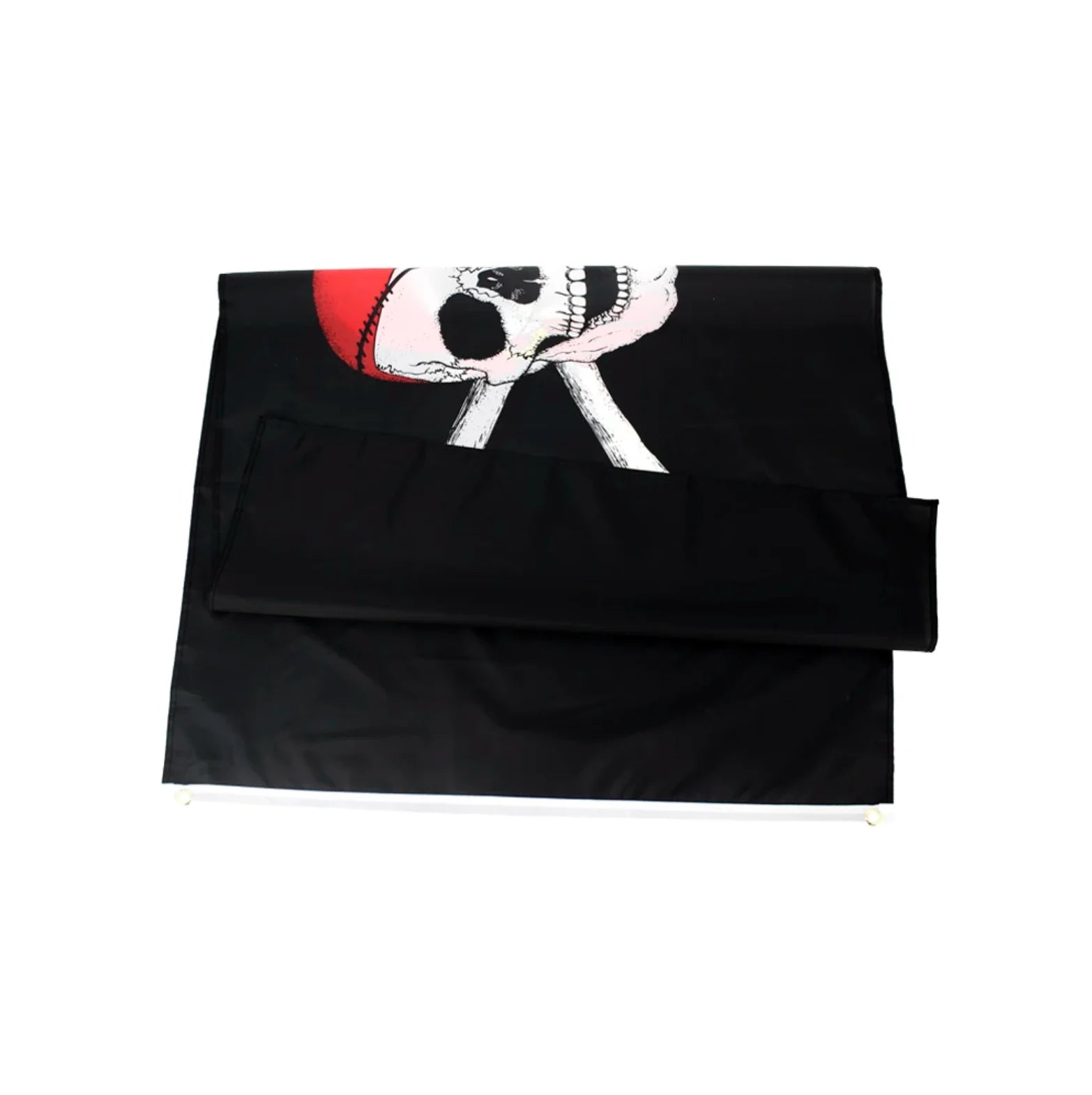 Large Pirate Flag Red Scarf Jolly Roger Skull & Crossbone 90 X 150 CM - 3ft x 5ft - Homeware Discounts