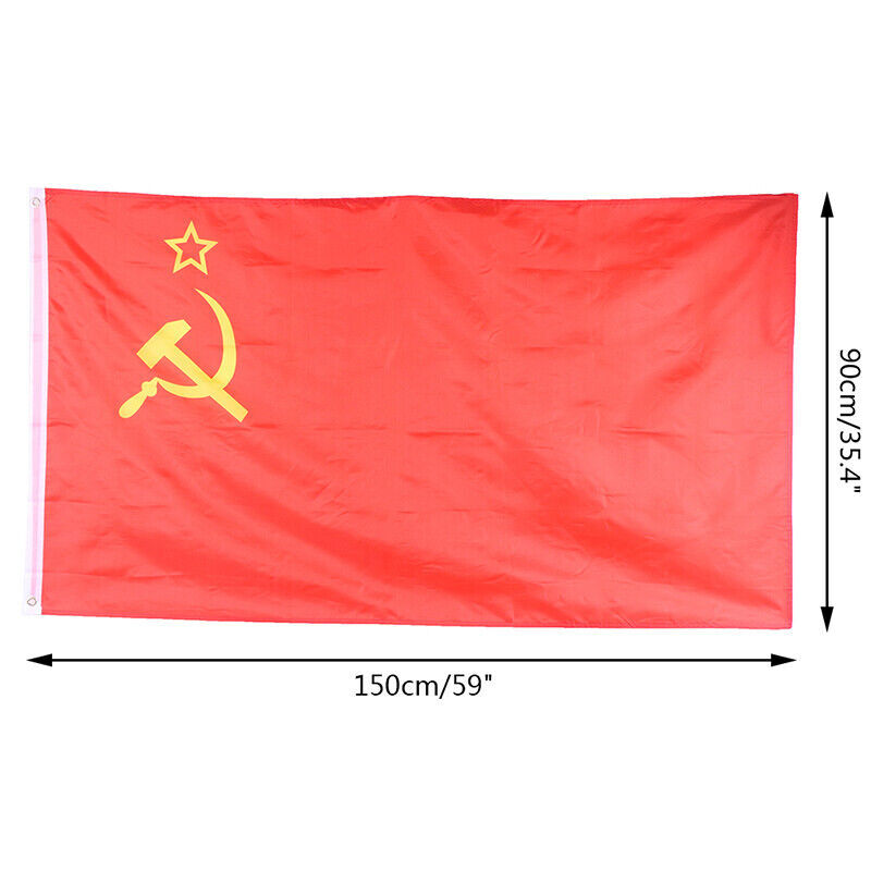 Large Soviet Union USSR Flag Hammer & Sickle Russian Flag 90 X 150 CM - 3ft x 5ft - Homeware Discounts