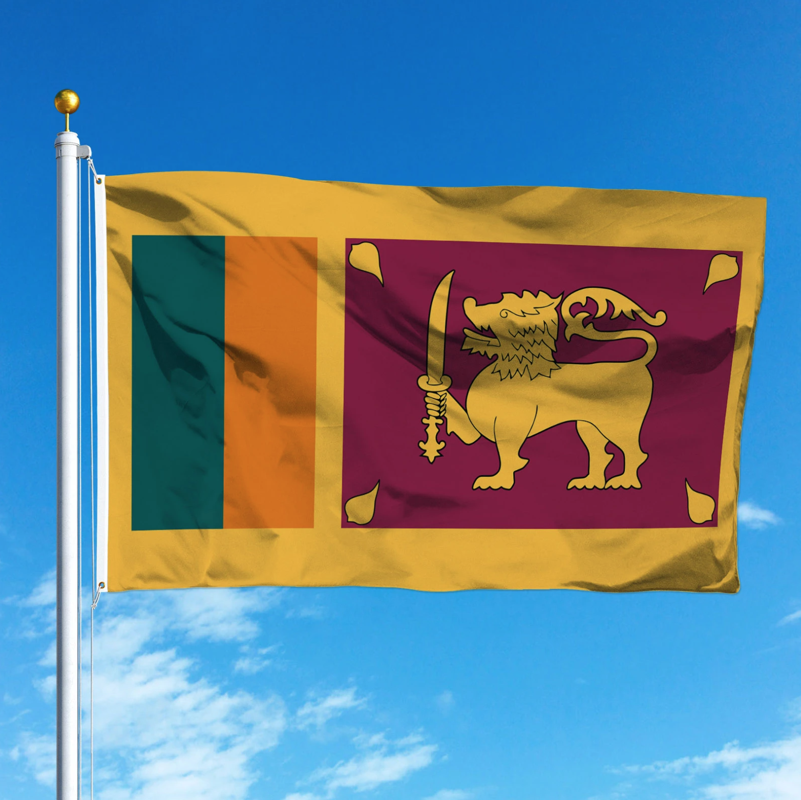 Large Sri Lanka Flag Heavy Duty Outdoor Sri Lankan 90 X 150 CM - 3ft x 5ft - Homeware Discounts