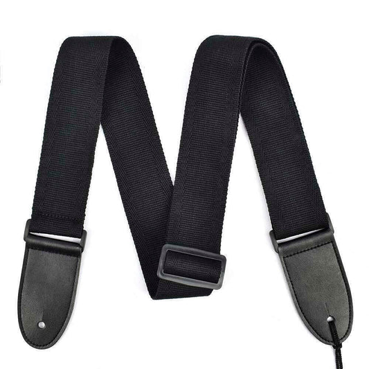 Black Guitar Strap Replacement Adjustable Nylon Belt Acoustic Electric Bass - Homeware Discounts