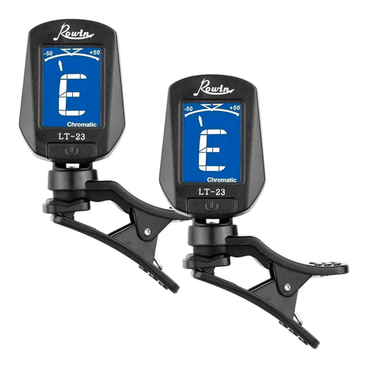 2-Pack Guitar Tuner Clip On Tuner for Electric Acoustic Guitars Bass Chromatic Violin Ukulele Rowin LT-23 - My Store