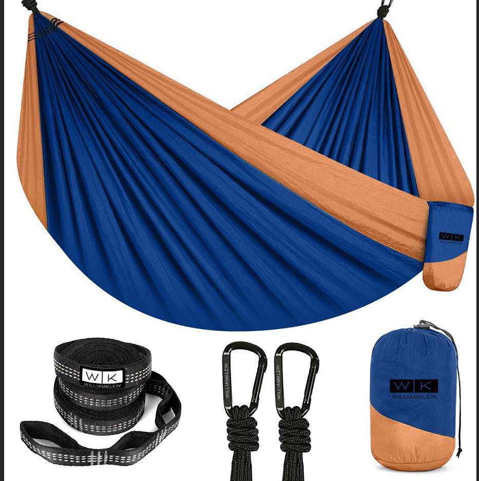 Camping Hammock, Portable Lightweight Parachute 210T Nylon Hammock with Straps, Storage Bag and Hooks, 270 x 140 cm Camping Hammock Kit for Camping, Travel, Beach, Garden - Homeware Discounts