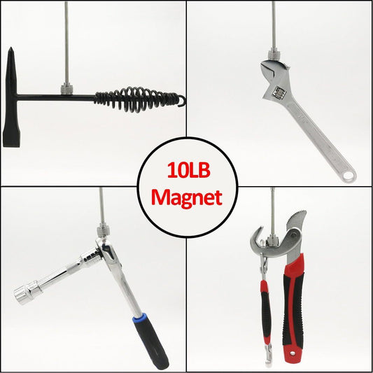 Magnetic Pickup Tool Retrieving Magnet with Pocket Clip Extendable 76cm Strong Pull Capacity for Finding Metal Nuts Bolts Screws - Homeware Discounts