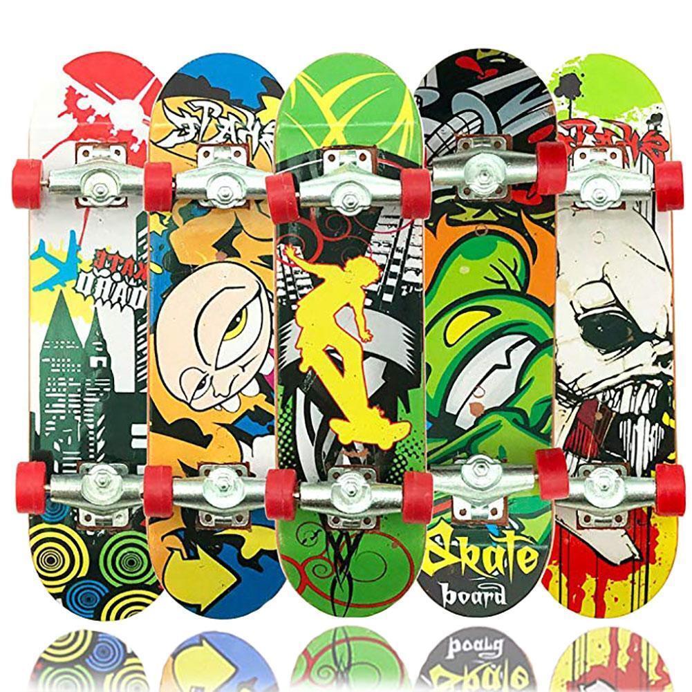 5x Mini Finger Skateboard Board Truck Boy Kids Party Toy Graffiti - Homeware Discounts