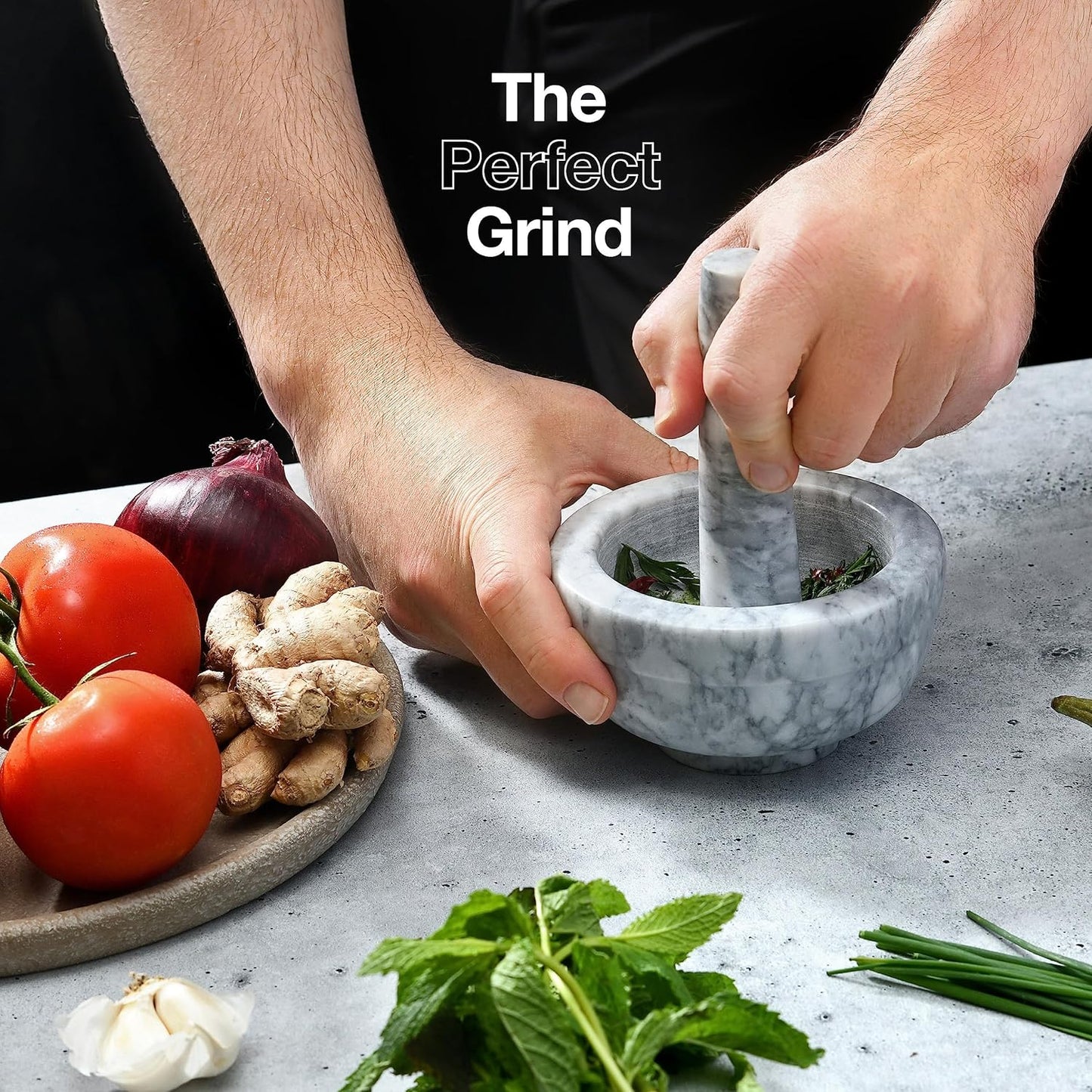Small Heavy Duty Solid Granite Mortar & Pestle Set Unpolished Spice Grinder Grinding Bowl - My Store
