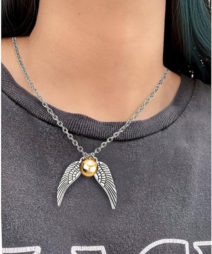 Harry Potter Golden Snitch Necklace Pendant Quidditch Match Wings Gold & Silver Key chains - Homeware Discounts