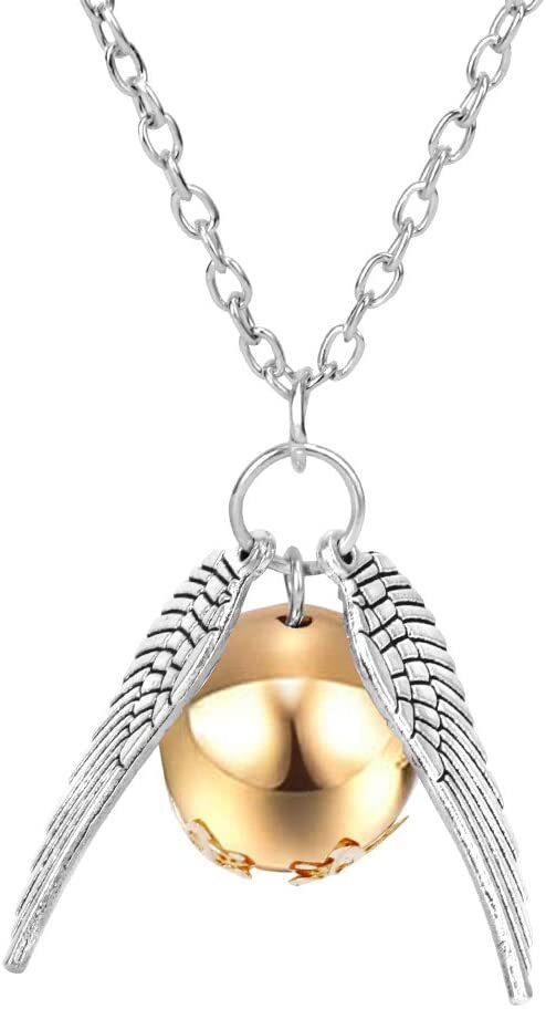 Harry Potter Golden Snitch Necklace Pendant Quidditch Match Wings Gold & Silver Key chains - Homeware Discounts