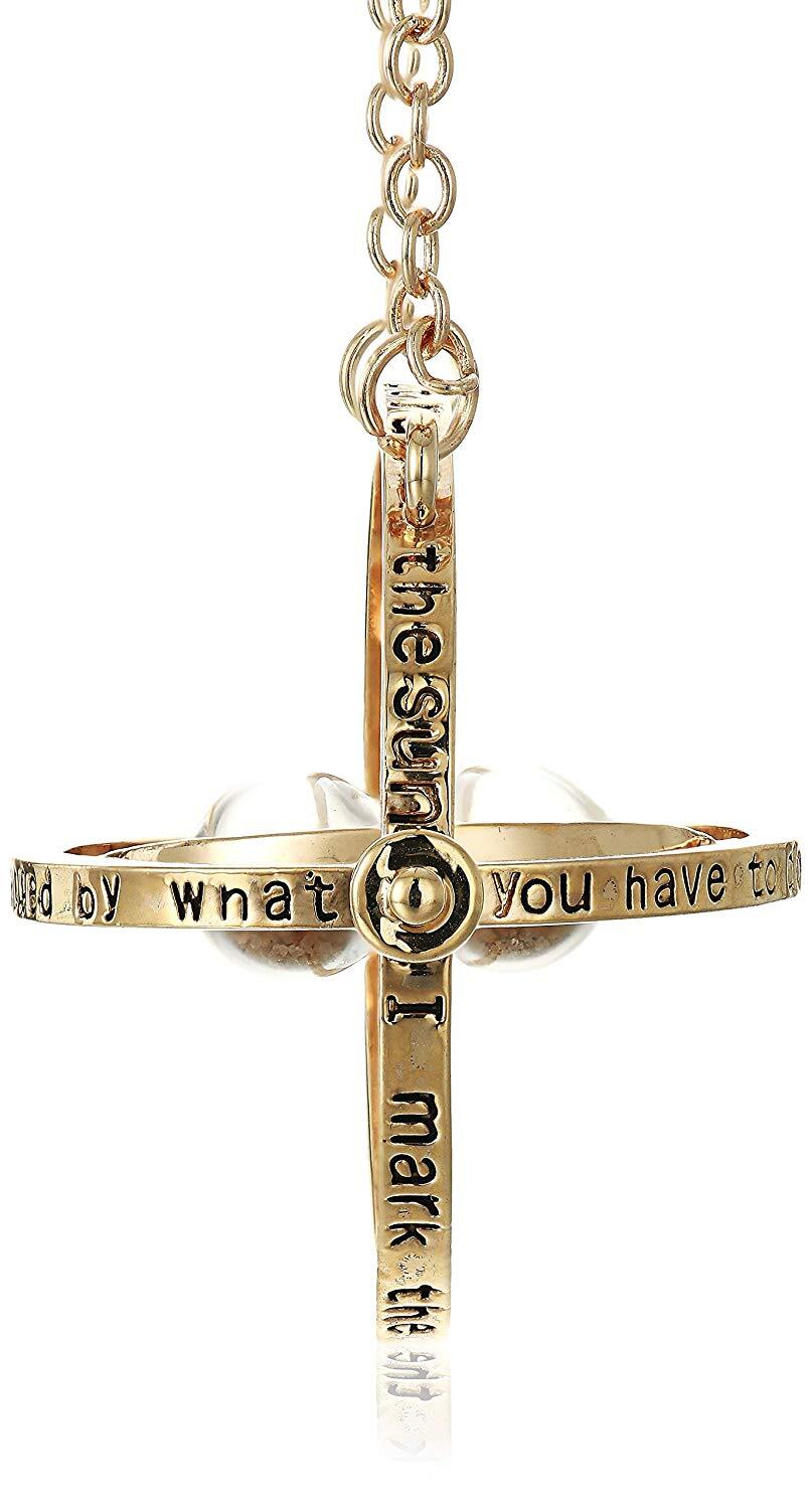 Harry Potter Gold Tone 3D Hourglass Necklace Pendant Time Turner Hermione Pendant Necklace Hermione Granger Rotating Spins - Homeware Discounts