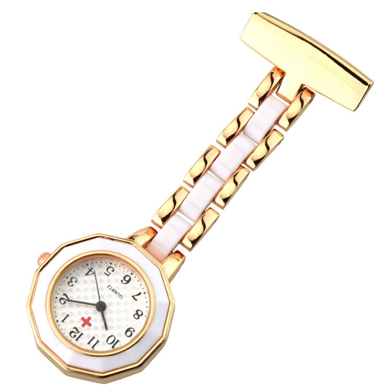 Silver Twist Metal Nurse Watch Brooch Pin Tunic Fob Nursing Nurses Pendant Pocket Watch Glow in Dark - Homeware Discounts