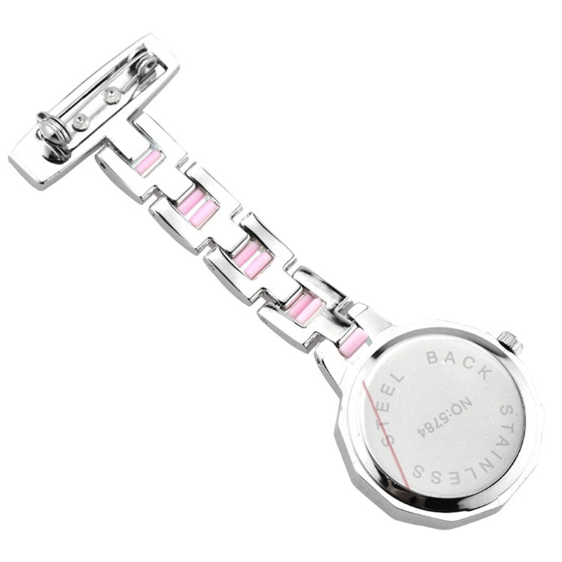 Silver Twist Metal Nurse Watch Brooch Pin Tunic Fob Nursing Nurses Pendant Pocket Watch Glow in Dark - Homeware Discounts