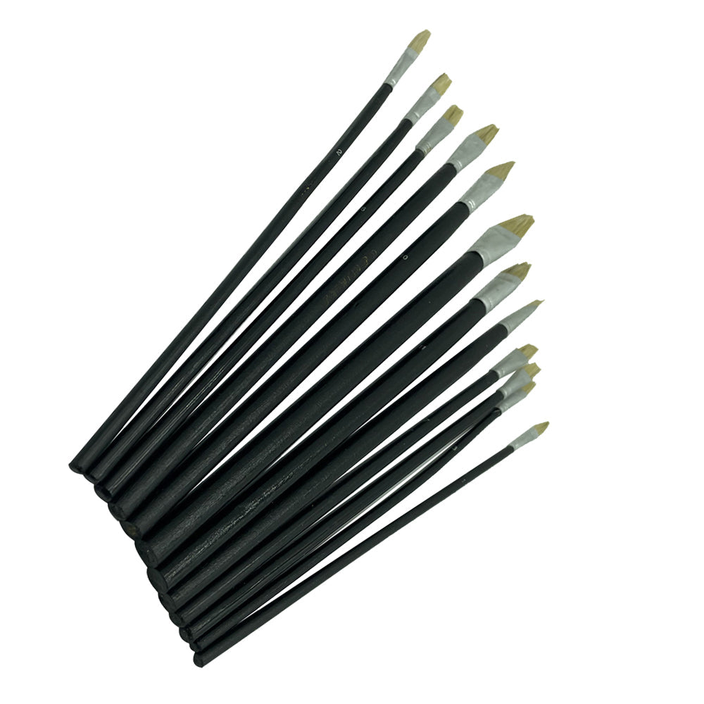 Wooden Artist Paintbrush Set Paint Brushes Art for Acrylic Oil Water Colour 12pc - Homeware Discounts