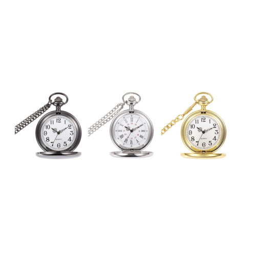 Vintage Pocket Watch Mechanical Pocket Watch Steampunk Smooth Roman Numerals Fob Watches - Homeware Discounts