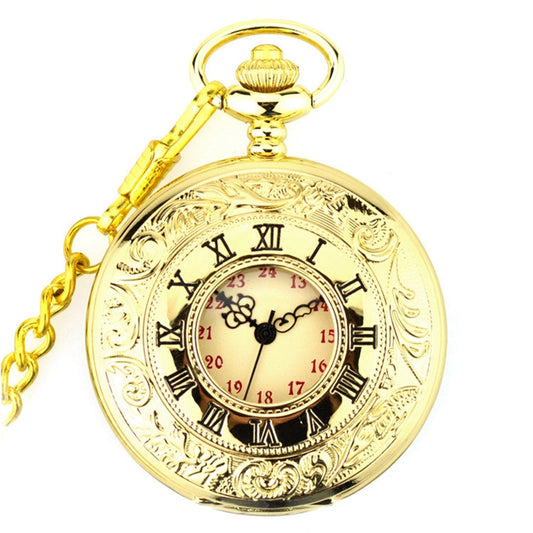 Vintage Pocket Watch Mechanical Pocket Watch Steampunk Smooth Roman Numerals Fob Watches - Homeware Discounts
