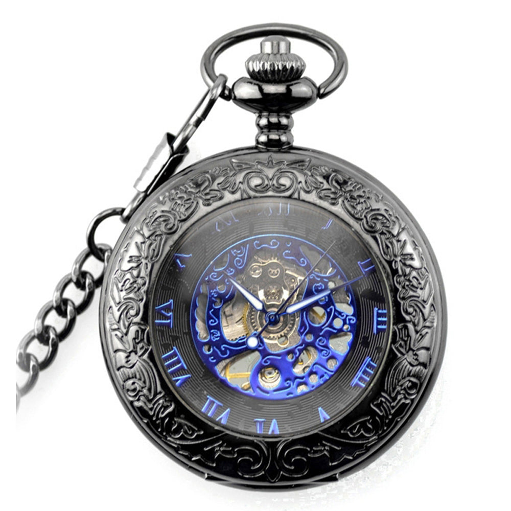 Vintage Pocket Watch Mechanical Pocket Watch Steampunk Smooth Roman Numerals Fob Watches - Homeware Discounts