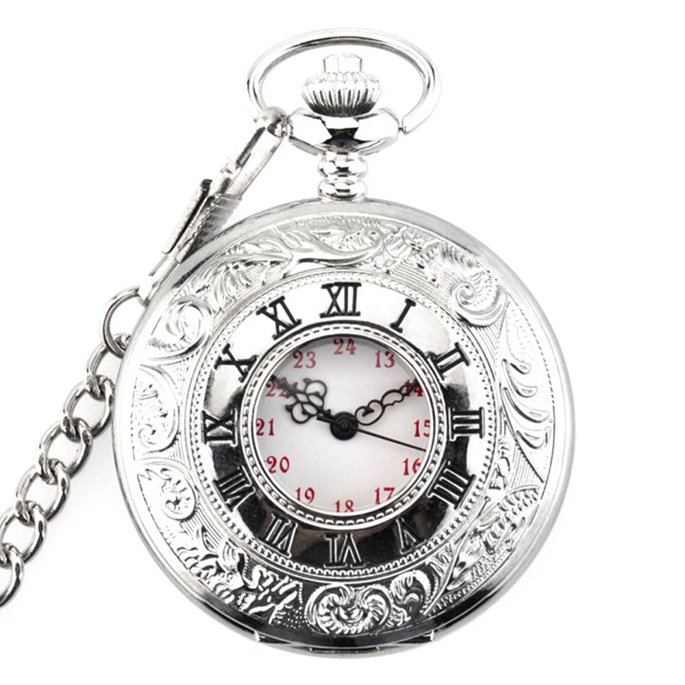 Vintage Pocket Watch Mechanical Pocket Watch Steampunk Smooth Roman Numerals Fob Watches - Homeware Discounts