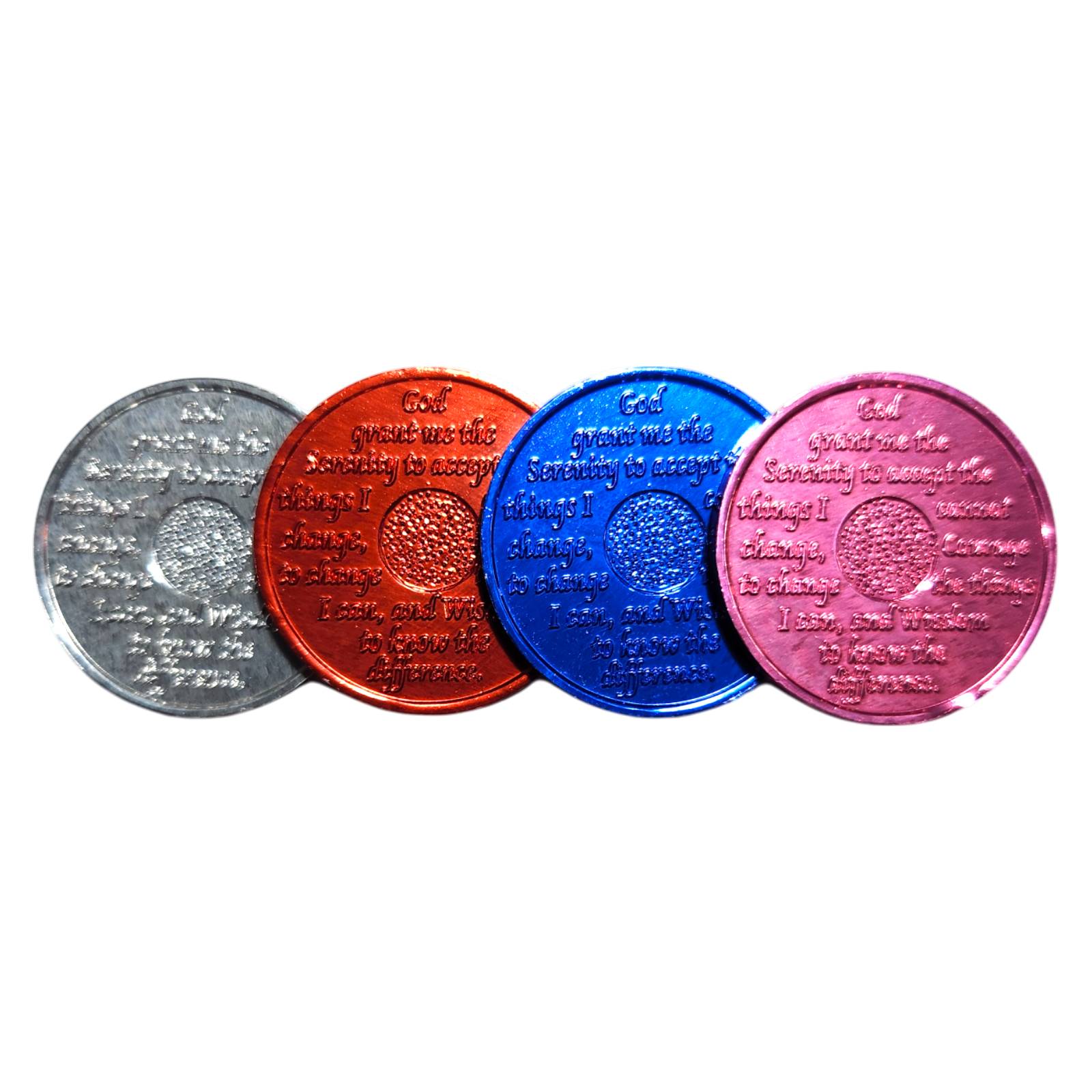 Aluminum Sobriety Chips 24 Hours Months 1, 6, 7 Months Alcoholics Anonymous Medallion Chip - Homeware Discounts