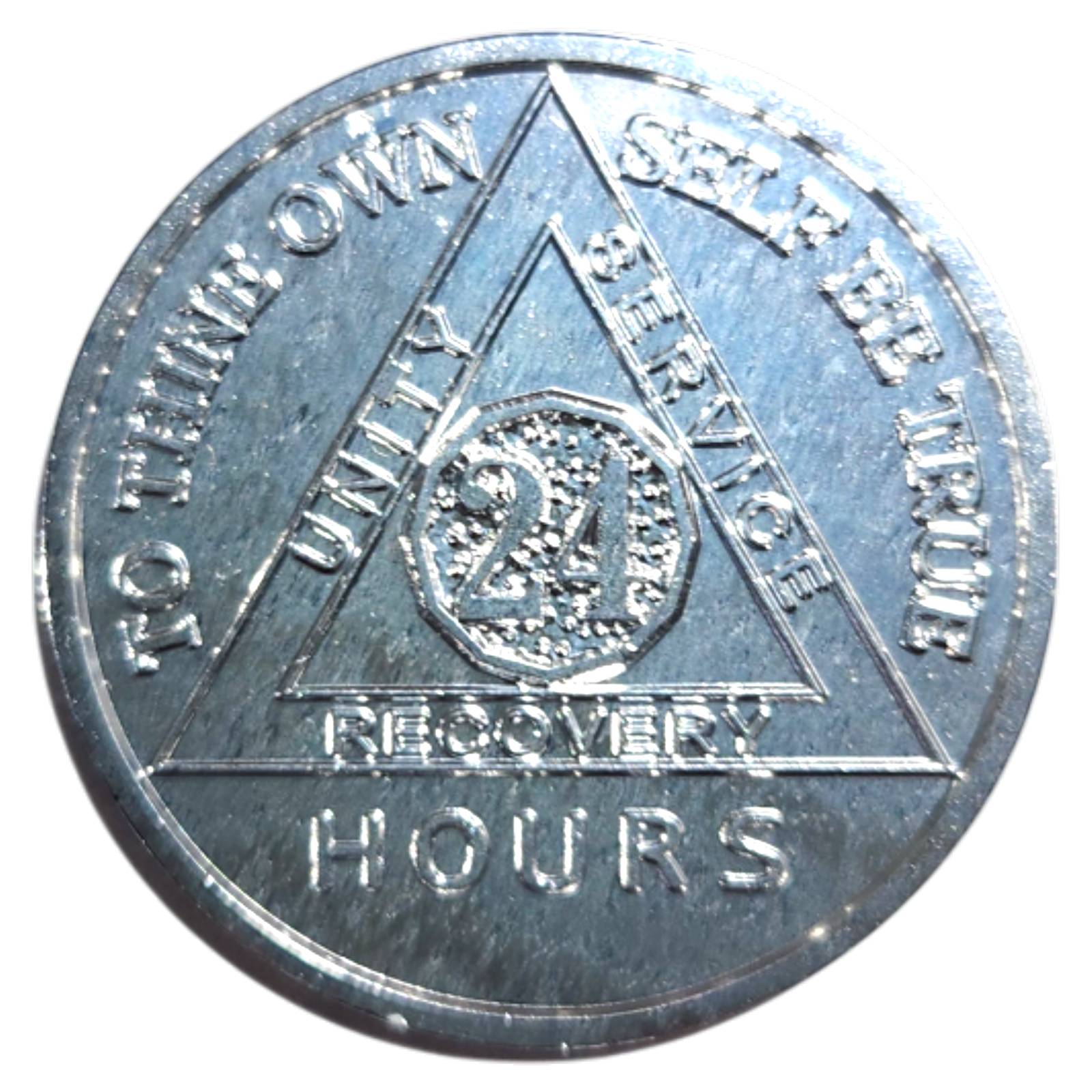 Aluminum Sobriety Chips 24 Hours Months 1, 6, 7 Months Alcoholics Anonymous Medallion Chip - Homeware Discounts