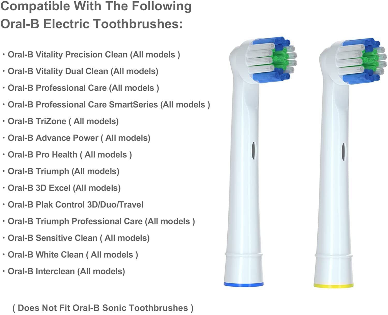 Replacement Toothbrush Heads 4 Pack for Oral B Electric Toothbrushes Precision Clean Oralb Braun Pro 1000 Sonic Clean Soft Sensitive Precision - Homeware Discounts