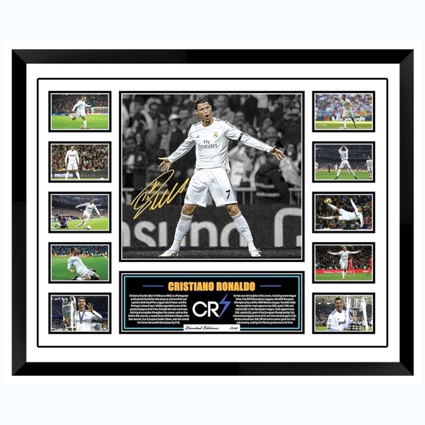 Cristiano Ronaldo Real Madrid Signed Limited Photo Memorabilia Frame - My Store
