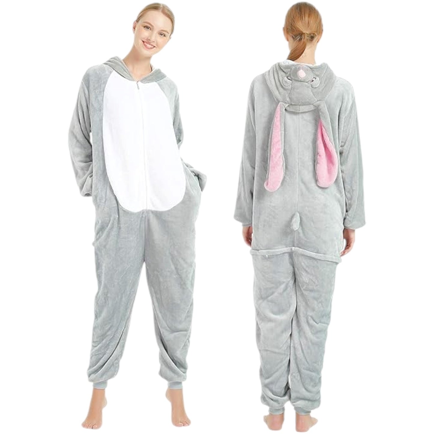 Grey One Piece Kigurumi Kid Cosplay Animal Pajamas Animals Bunny - My Store