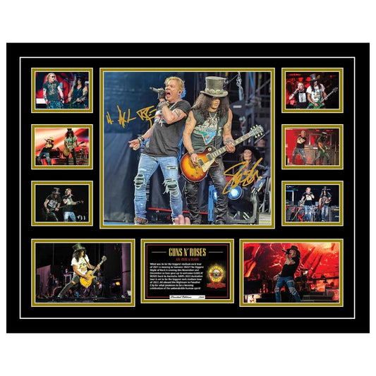 Guns N' Roses 2022 Australia Tour Axl Rose & Slash Signed Limited Photo Memorabilia Frame - My Store