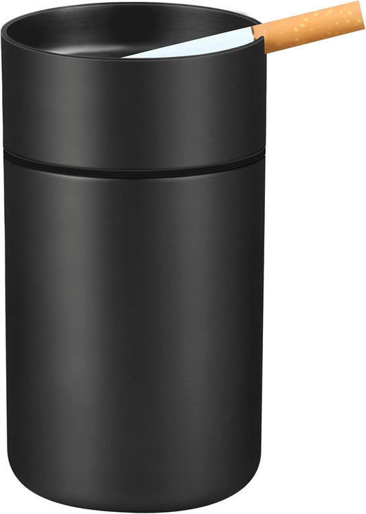 Car Ashtray Metal Can Lid Windproof Smokeless Stainless Steel Ash Tray Butt Bucket - My Store