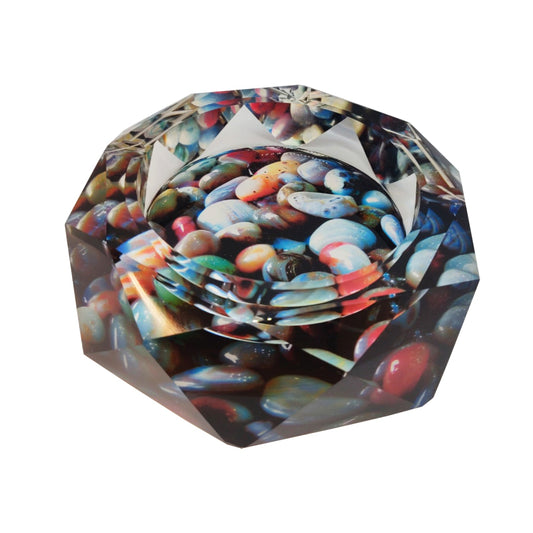 Round Glass Ash Tray Glass Ashtray Rose Round Crystal - Homeware Discounts