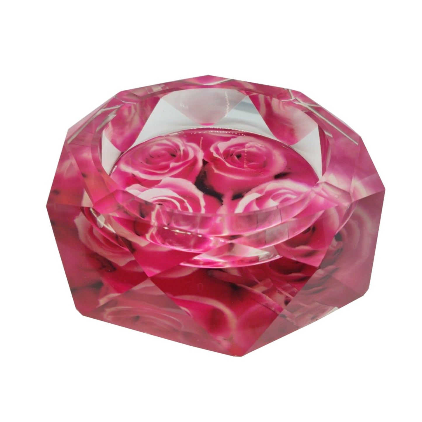 Round Glass Ash Tray Glass Ashtray Rose Round Crystal - Homeware Discounts