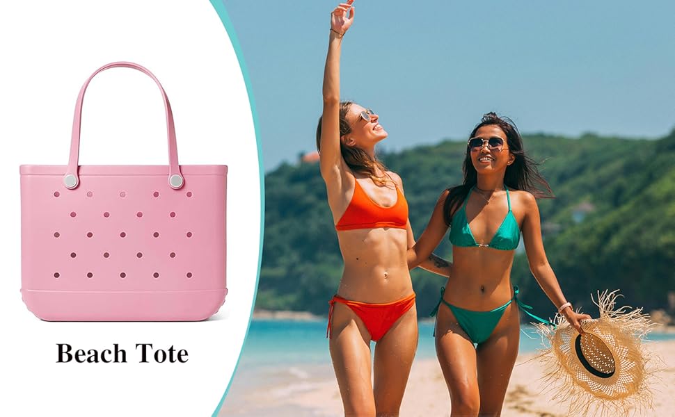 35cm Beach Bag Large Rubber Tote BagWaterproof Washable Open Women Croc Bag Hand Bag Beach Pool Yoga - My Store