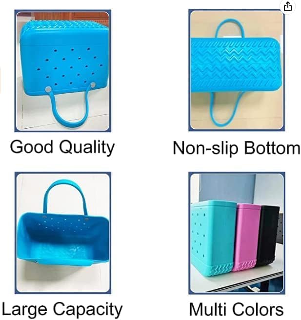 35cm Beach Bag Large Rubber Tote BagWaterproof Washable Open Women Croc Bag Hand Bag Beach Pool Yoga - My Store
