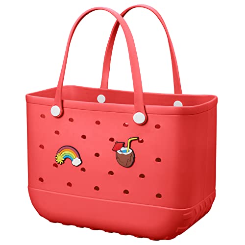 35cm Beach Bag Large Rubber Tote BagWaterproof Washable Open Women Croc Bag Hand Bag Beach Pool Yoga - My Store