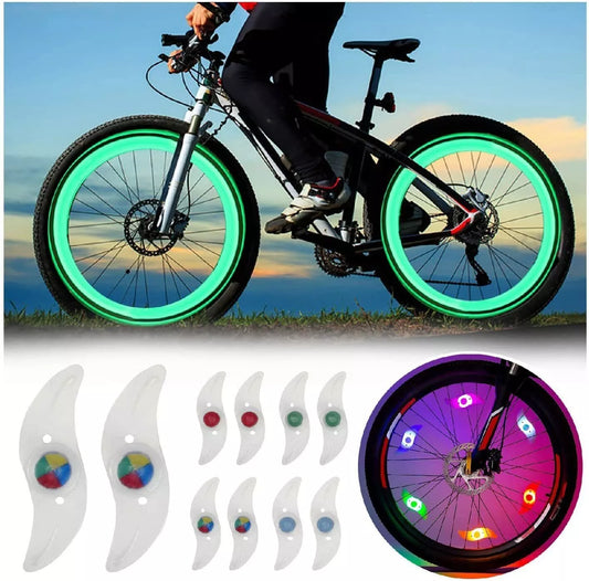 2 Bicycle Cycling Bike Wheel Spoke Wire Tyre Bright LED Flash Light Lamp - My Store