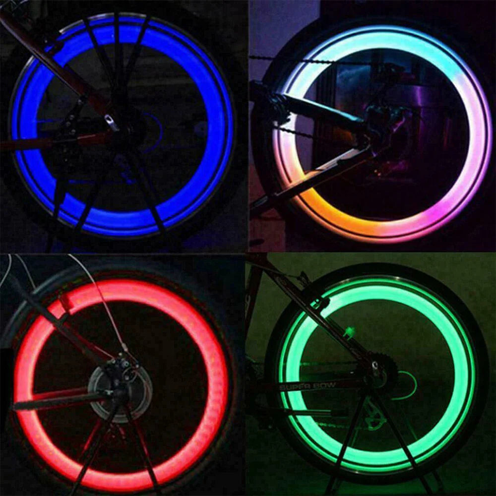 2 Bicycle Cycling Bike Wheel Spoke Wire Tyre Bright LED Flash Light Lamp - My Store