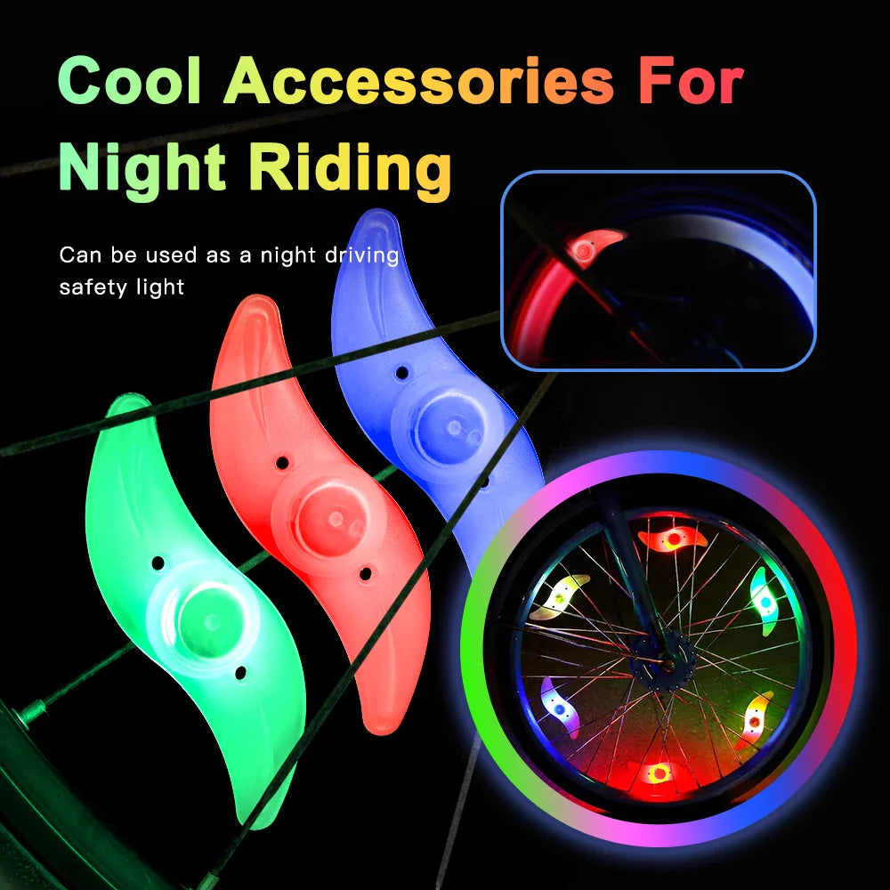 2 Bicycle Cycling Bike Wheel Spoke Wire Tyre Bright LED Flash Light Lamp - My Store