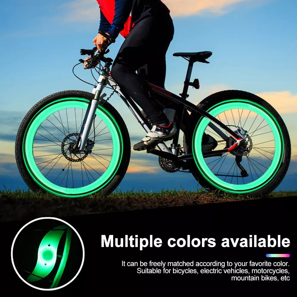 2 Bicycle Cycling Bike Wheel Spoke Wire Tyre Bright LED Flash Light Lamp - My Store