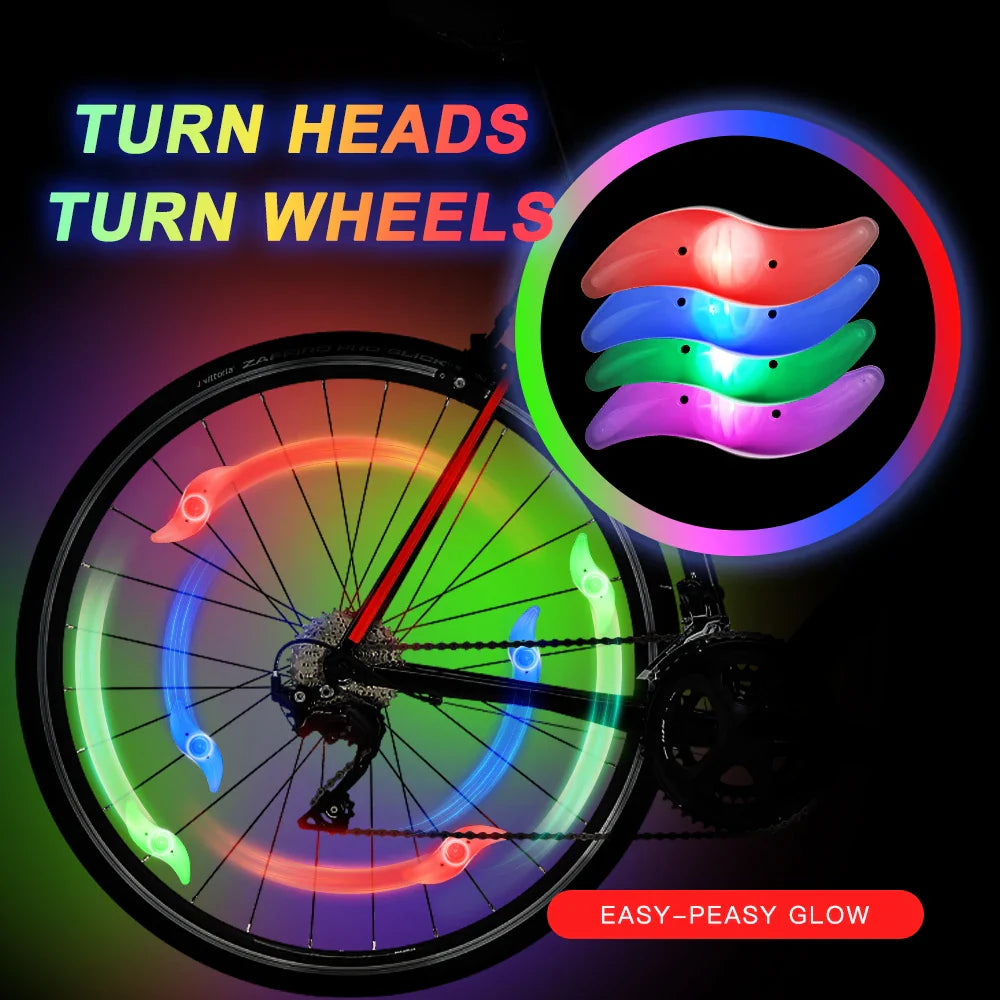 2 Bicycle Cycling Bike Wheel Spoke Wire Tyre Bright LED Flash Light Lamp - My Store