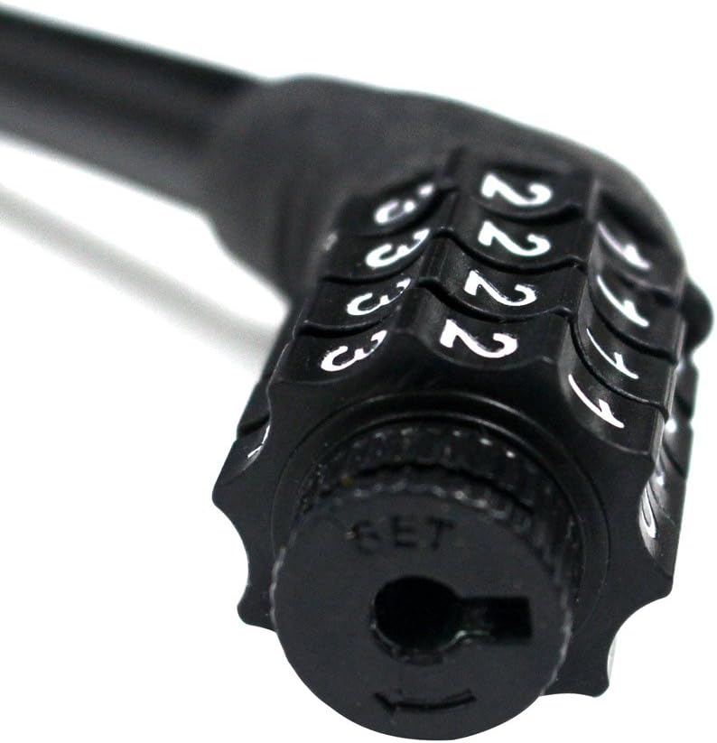 Bike code Lock Cable 4 Digit Resettable Combination Security Cable Lock Self Coiling Cable Lock Bike Bicycle - My Store
